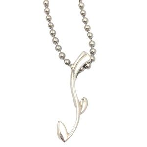 Silver Tone Hook Pendant Necklace